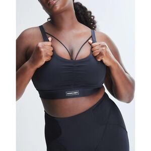 Savage X Fenty Sports Bra Black Plus Size 2X Strappy Curve Alert Activewear